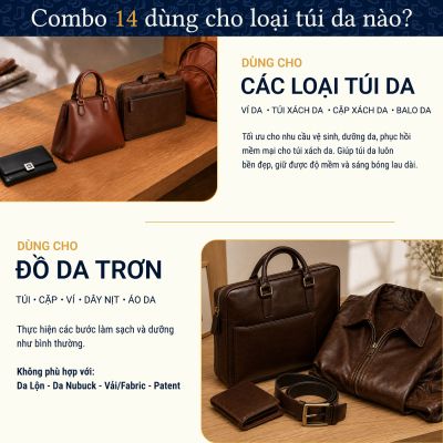 Combo Shoes Up 14: Túi Da Cao Cấp – Bảo Vệ & Chăm Sóc Túi Da Hoàn Hảo!