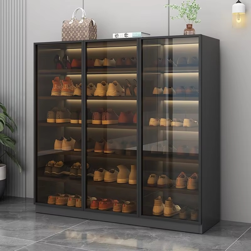 Glass-Modern-Display-Shoe-Rack-Lamp-Shoe-Cabinets-Large-Transparent-Capacity-Shoe-Box-Organizer-Livi