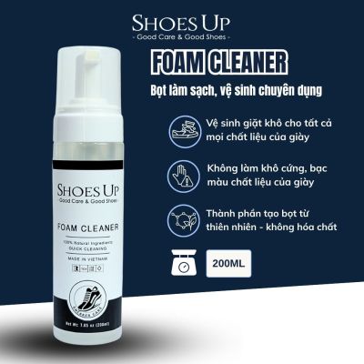 Shoes Up Foam Cleaner - Bọt làm sạch, vệ sinh chuyên dụng Giày Sneaker, Giày Da lộn,Giày Da & các sản phẩm Đồ Da đa năng