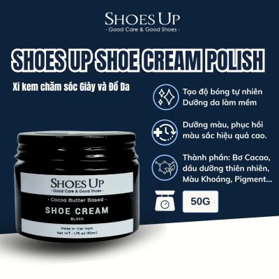 Shoes Up Shoe Cream Polish - Xi kem chăm sóc Giày và Đồ Da thành phần thiên nhiên