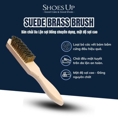 Suede Brass Brush - Bàn chải Da Lộn sợi Đồng chuyên dụng, mật độ sợi cao