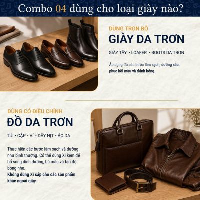 Combo Shoes Up 04: Chăm Sóc Giày Da Chuyên Sâu – Làm Sạch, Dưỡng & Đánh Bóng Chuyên Nghiệp