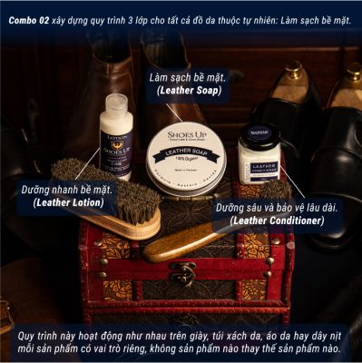 Combo Shoes Up 02:  Chăm Sóc Giày Da Cao Cấp - Bí Quyết Giữ Giày Bền Đẹp