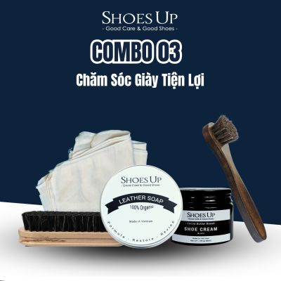 Combo Shoes Up 02: Chăm Sóc Giày Da Cao Cấp - Bí Quyết Giữ Giày Bền Đẹp
