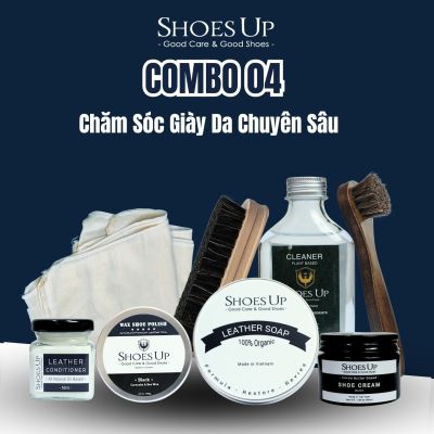 Combo Shoes Up 04: Chăm Sóc Giày Da Chuyên Sâu – Làm Sạch, Dưỡng & Đánh Bóng Chuyên Nghiệp
