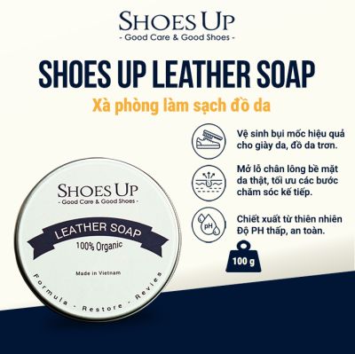 Shoes Up Leather Soap - Xà Phòng làm sạch đồ da, giày da, áo da, túi xách
