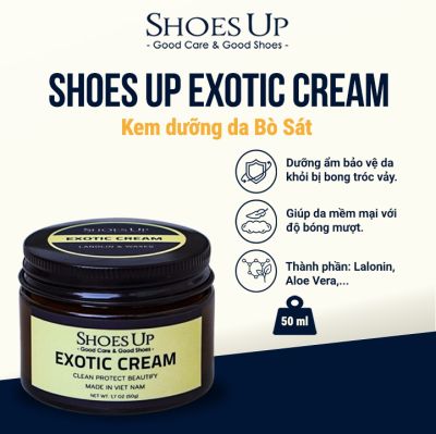 Shoes Up Exotic Cream - Kem Dưỡng Da Cá Sấu, Da Kỳ Đà, Da Rắn, Da Đà Điểu (Kem dưỡng da Bò Sát)