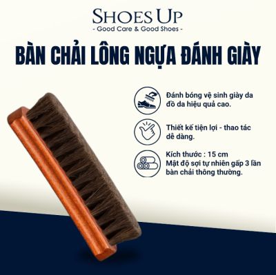 Bàn Chải Lông Ngựa Đánh Giày 15 cm - Bàn Chải Lông Ngựa đánh bóng giày, vệ sinh, làm sạch đồ da