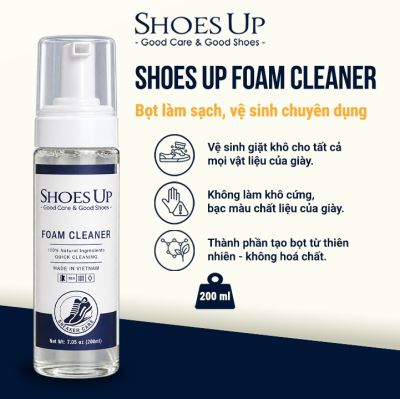 Shoes Up Foam Cleaner - Bọt làm sạch, vệ sinh chuyên dụng Giày Sneaker, Giày Da lộn,Giày Da & các sản phẩm Đồ Da đa năng