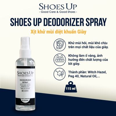 Shoes Up Deodorizer Spray - Xịt khử mùi diệt khuẩn Giày & Đồ Da gốc Thảo Mộc