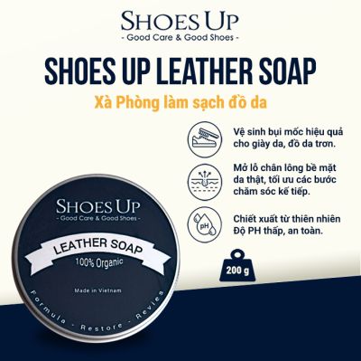 Shoes Up Leather Soap 200G - Xà phòng làm sạch Giày da, Đồ Da, Áo Da, Túi xách da chuyên dụng
