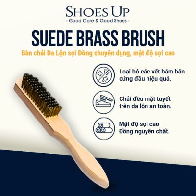 Suede Brass Brush - Bàn chải Da Lộn sợi Đồng chuyên dụng, mật độ sợi cao