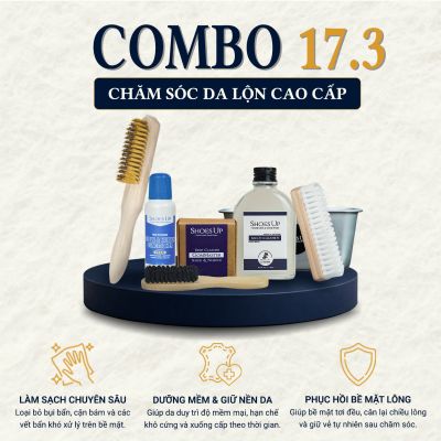 Combo Shoes Up 17.3 : Chăm sóc vệ sinh da lộn, da nubuck cao cấp – Giữ giày sạch, mềm và bền màu