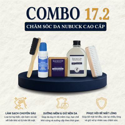 Combo Shoes Up 17.2 : Chăm sóc vệ sinh giày da Nubuck cao cấp - Giữ giày da Nubuck luôn sạch, mềm và bền màu