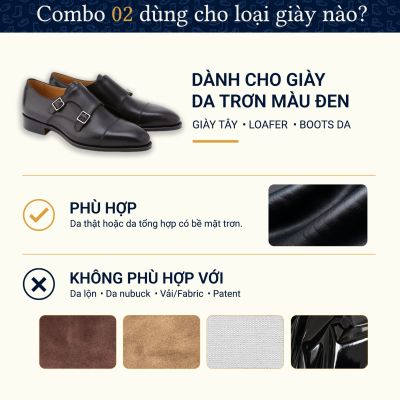 Combo Shoes Up 02:  Chăm Sóc Giày Da Cao Cấp - Bí Quyết Giữ Giày Bền Đẹp