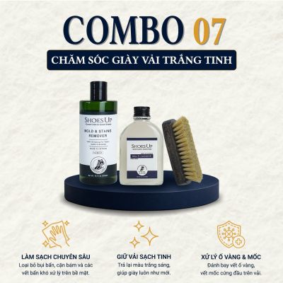 Combo Shoes Up 07: Vải trắng sạch tinh - Vệ sinh sneaker hiệu quả