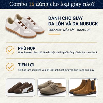 Combo Shoes Up 16: Chăm Sóc Da Lộn Cơ Bản – Giữ Giày Da Lộn Luôn Sạch Và Mềm Mại