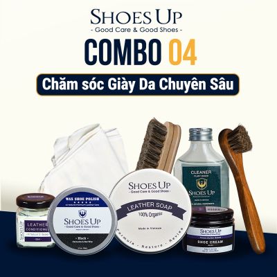 Combo Shoes Up 04: Chăm Sóc Giày Da Chuyên Sâu – Làm Sạch, Dưỡng & Đánh Bóng Chuyên Nghiệp