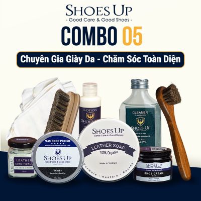 Combo Shoes Up 05: Chuyên Gia Giày Da – Chăm Sóc Toàn Diện, Đẳng Cấp Như Thợ Chuyên Nghiệp