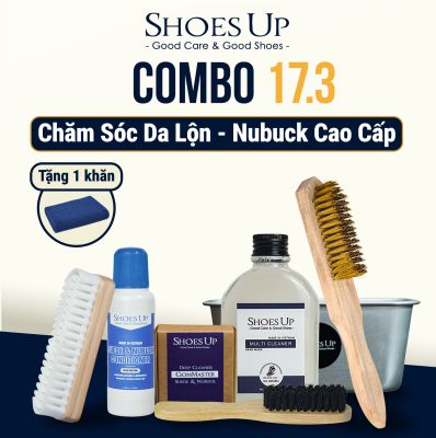 Combo Shoes Up 17.3 : Chăm sóc vệ sinh da lộn, da nubuck cao cấp – Giữ giày sạch, mềm và bền màu