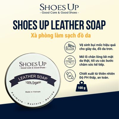 Shoes Up Leather Soap - Xà Phòng làm sạch đồ da, giày da, áo da, túi xách