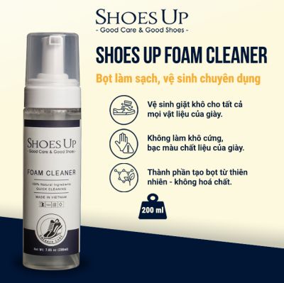 Shoes Up Foam Cleaner - Bọt làm sạch, vệ sinh chuyên dụng Giày Sneaker, Giày Da lộn,Giày Da & các sản phẩm Đồ Da đa năng
