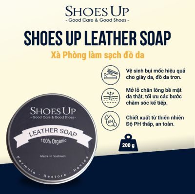 Shoes Up Leather Soap 200G - Xà phòng làm sạch Giày da, Đồ Da, Áo Da, Túi xách da chuyên dụng
