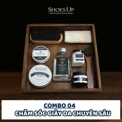 Combo Shoes Up 04: Chăm Sóc Giày Da Chuyên Sâu – Làm Sạch, Dưỡng & Đánh Bóng Chuyên Nghiệp