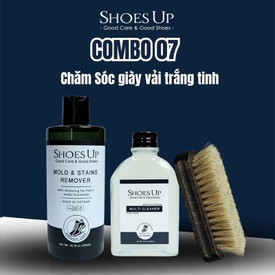 Combo Shoes Up 07: Vải trắng sạch tinh - Vệ sinh sneaker hiệu quả