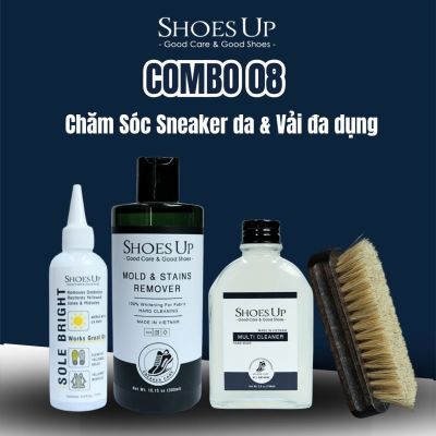 Combo Shoes Up 08: Sneaker da & vải đa dụng - Chăm sóc toàn diện cho mọi loại giày sneaker