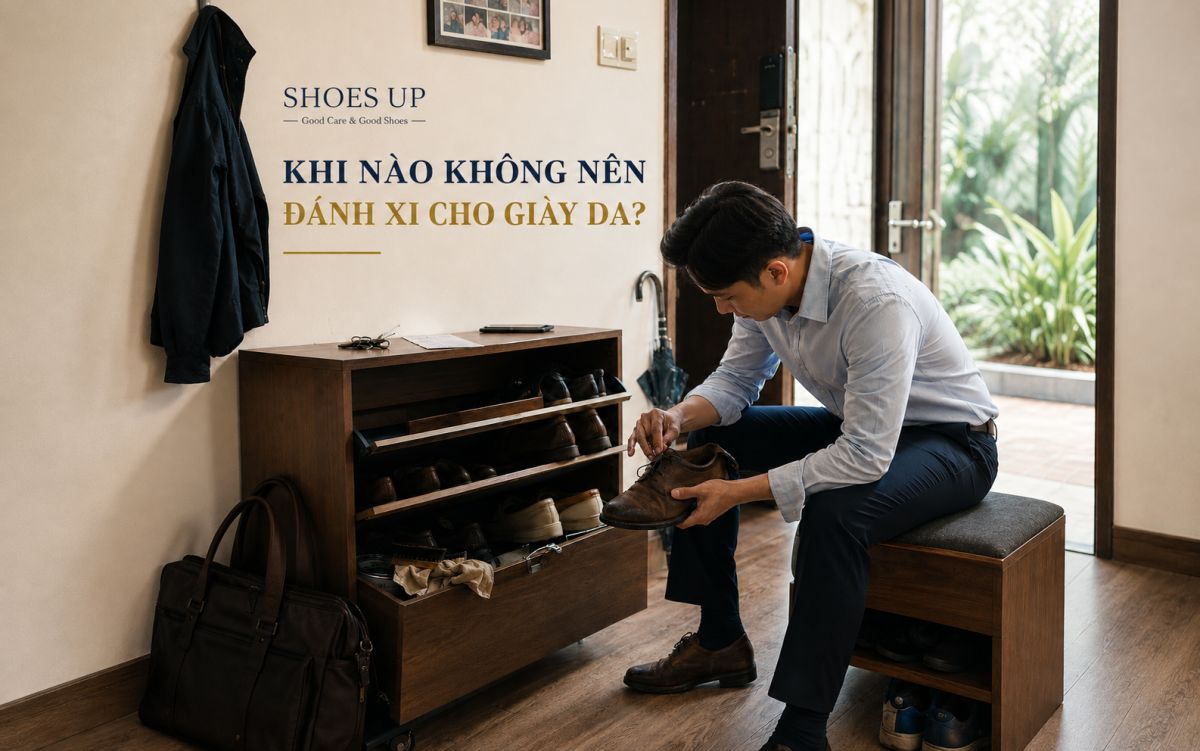 Khi n&agrave;o kh&ocirc;ng n&ecirc;n đ&aacute;nh xi cho gi&agrave;y da? | Shoes Up
